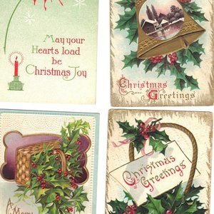 Lot of 4 Antique Christmas Postcards  - Lot 939